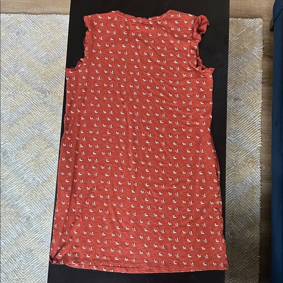 Toad & Co Rufflita Orange Leaf Print Shift Dress.
D - Picture 4 of 8